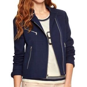 Like new GAP Moto jacket Navy Uniform 100% cotton zipper detail